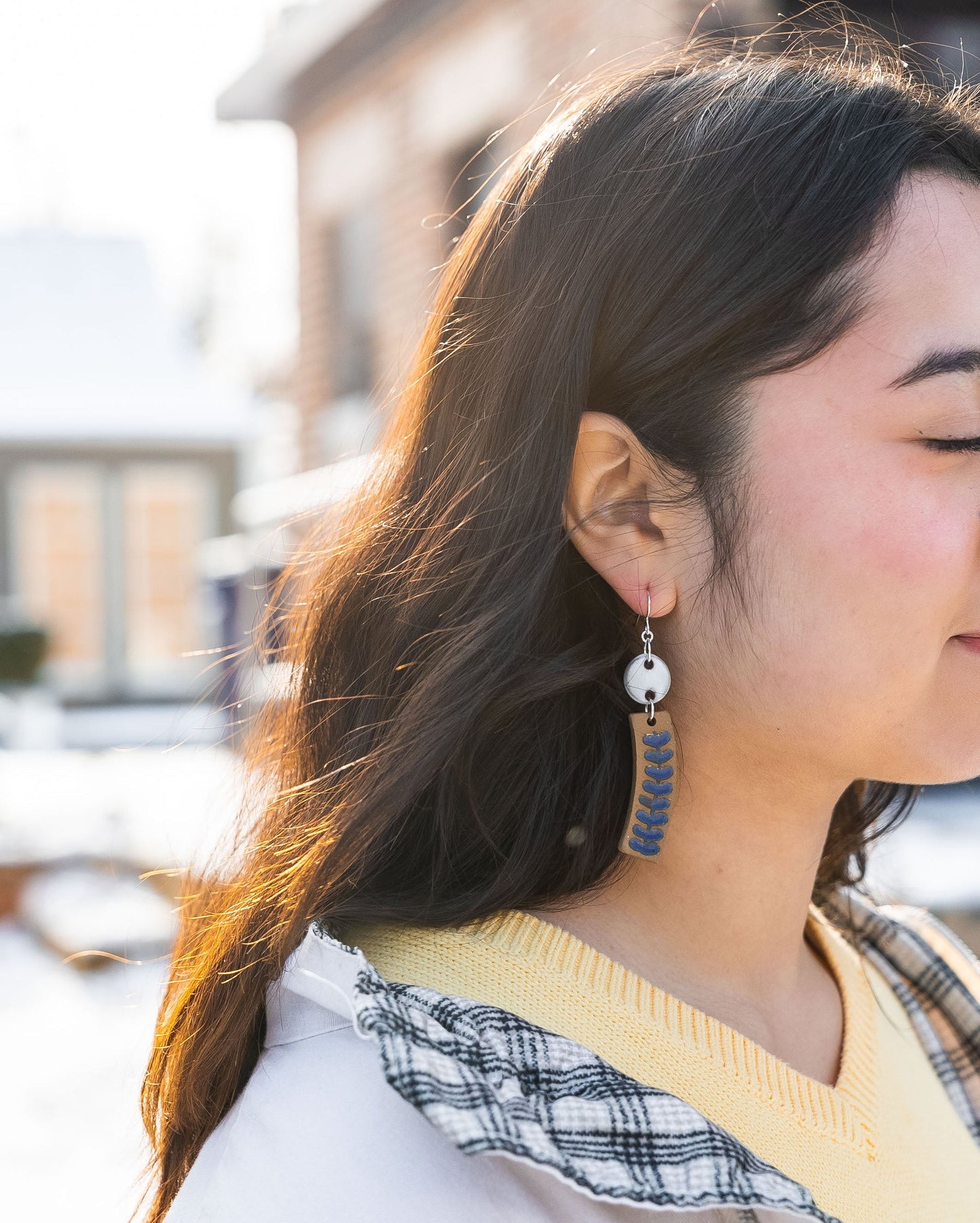 "Michele" | Curved Dangle Earrings
