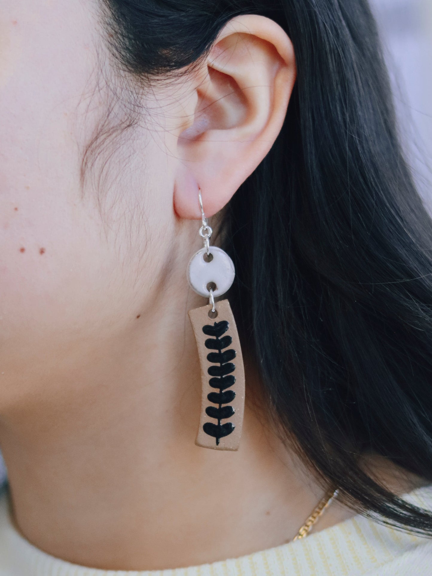 "Michele" | Curved Dangle Earrings