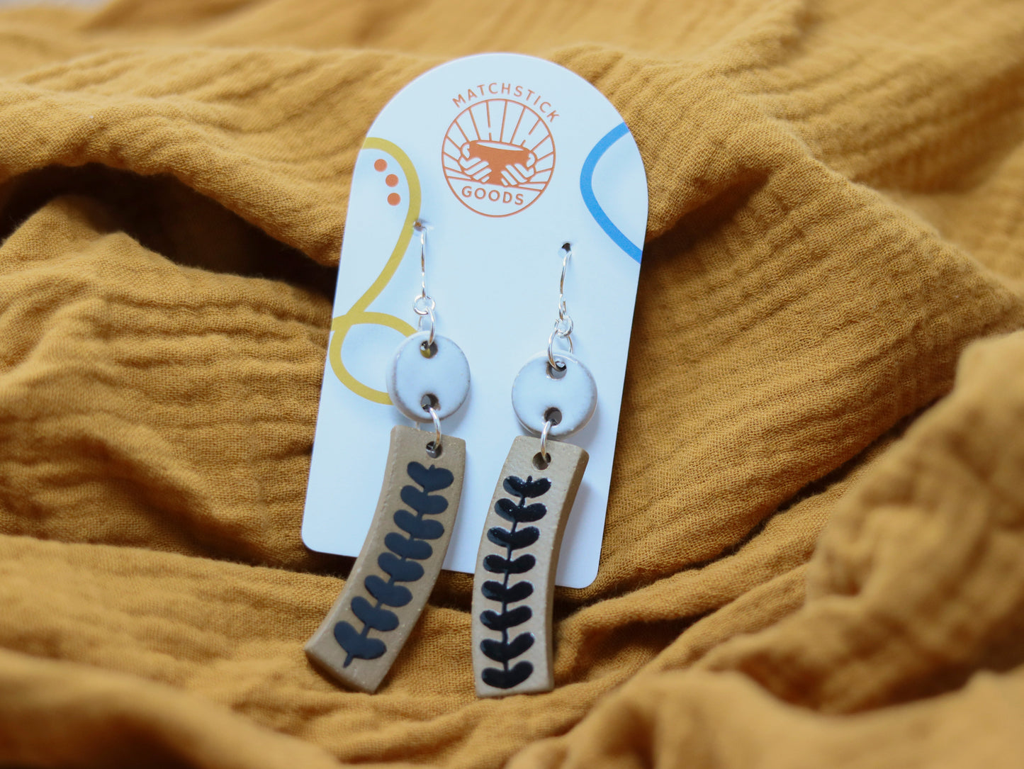 "Michele" | Curved Dangle Earrings