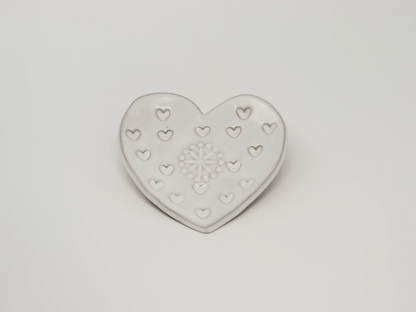 Heart Dish - Folk White